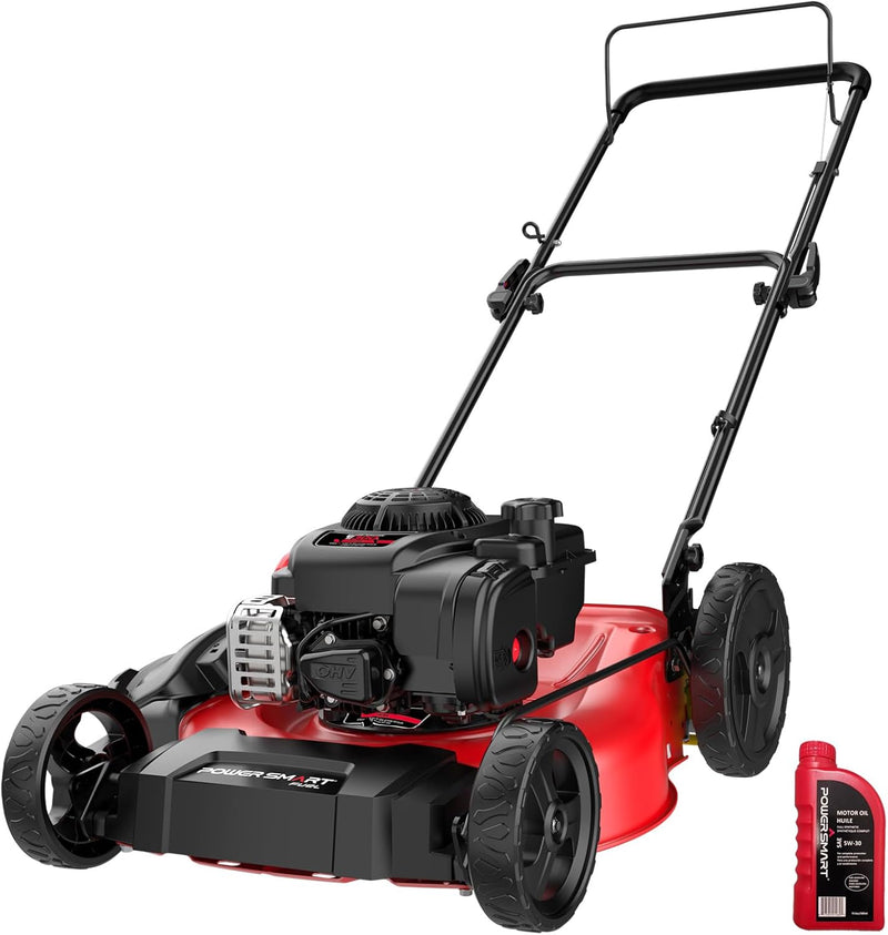 21" 2-in-1 Push Lawn Mower, 125cc Engine, Adjustable Cutting Height, Lightweight, Easy Assembly W1864