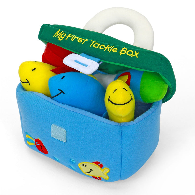 Baby Play Soft Collection, My First Tackle Box 5-Piece Plush Playset with Rattle, 8-in D1337