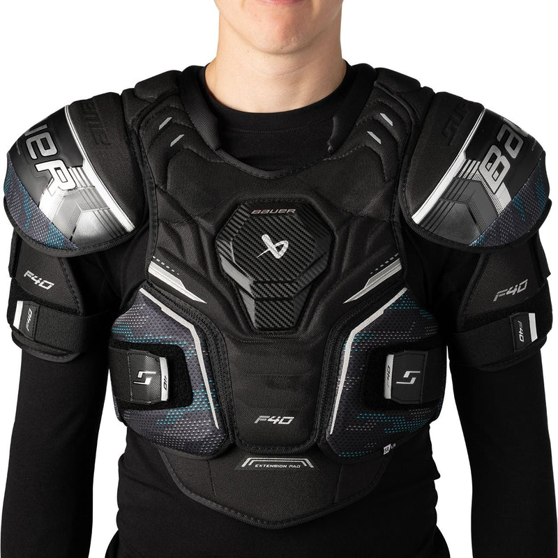 Supreme F40 Hockey Shoulder Pads, Junior, Black, Assorted Sizes Z7330