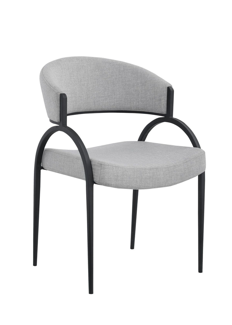 Alara Cream/Black Fabric Upholstered Dining Chair, 2-pc X248