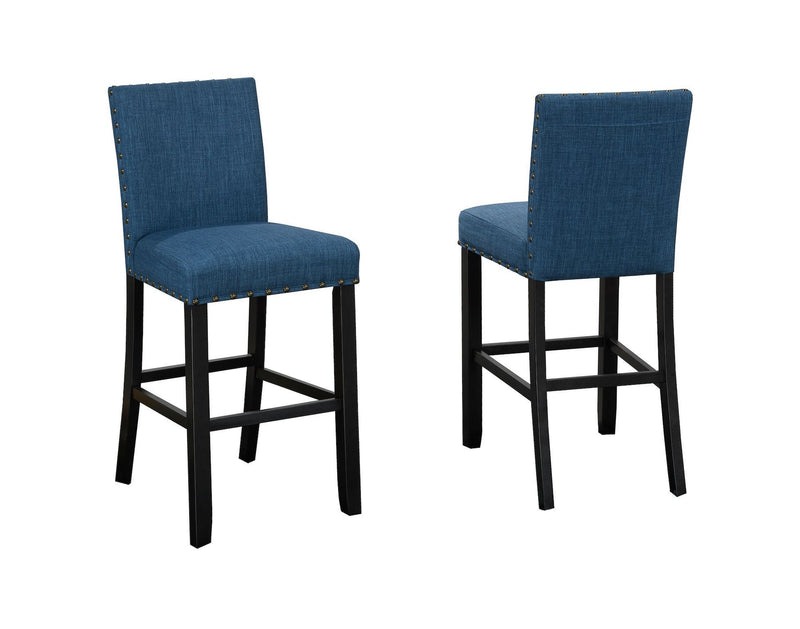 Alex Blue Counter/Bar Stool with Back Rest, 2-pc T2197