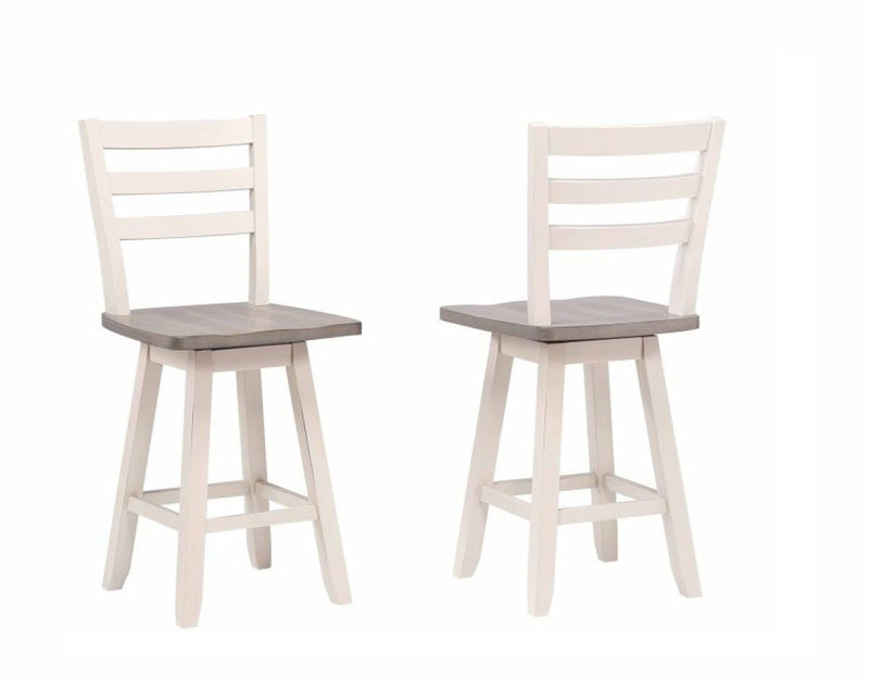 Alice Grey/White Swivel Counter/Bar Stool with Back Rest, 2-pc D3758