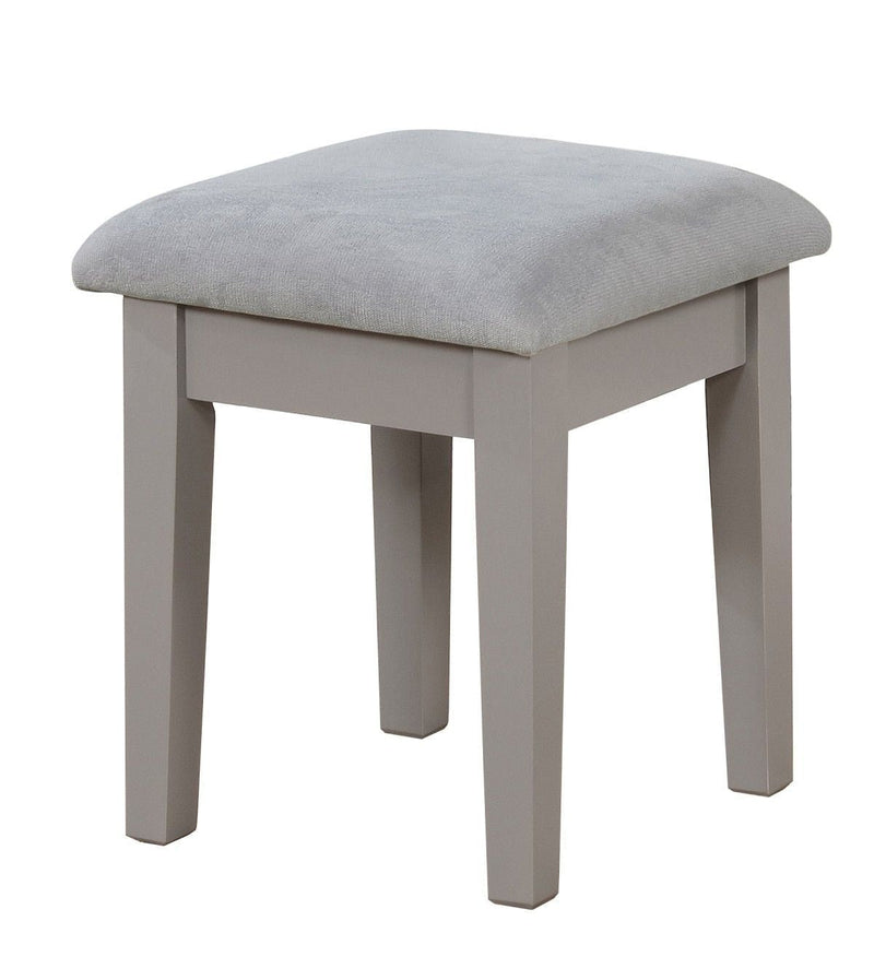 Cece 1-Drawer Grey Dressing Table Makeup Vanity Set with Stool and Mirror K5110