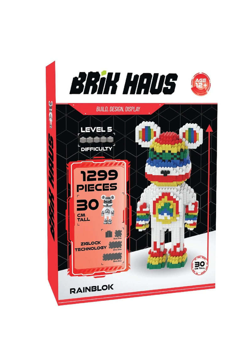 Brik Haus Rainbow Bear Construction Set, Small A6324