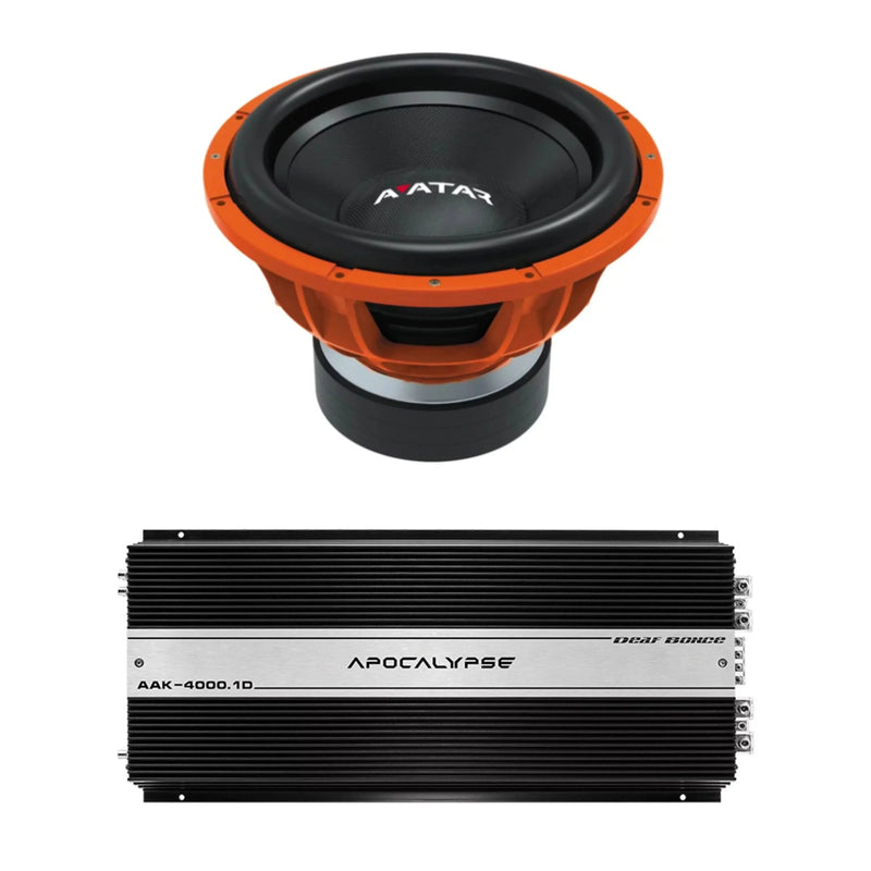 Car Audio 15" 2Ohm Subwoofer STU-1546-D2&Monoblock Amp Package New R9977