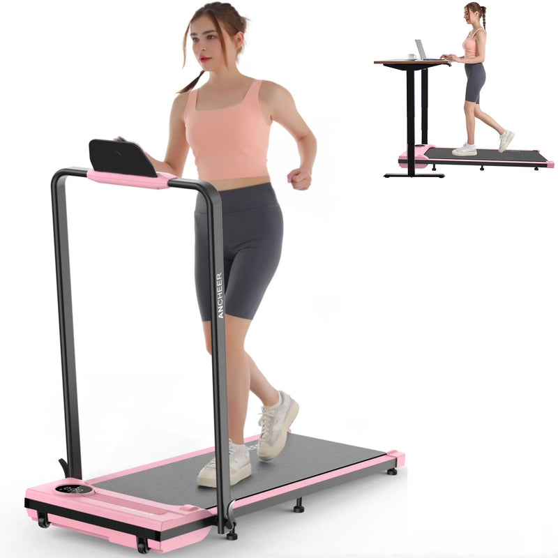 ANCHEER Portable Folding Walking Pad 300lb, 7.5 MPH Under Desk Treadmill with Remote Control LED Display,2 in 1 Walking Pad Treadmill for... W5422
