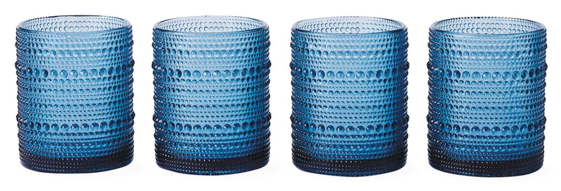 CANVAS Blue Hobnail Glasses, Durable Glass Build, 4-pk D4647