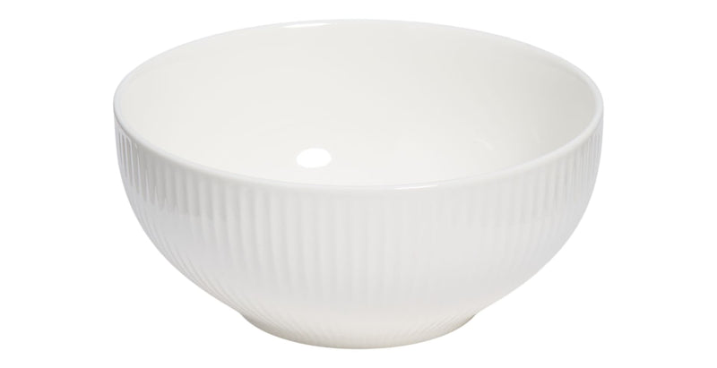 CANVAS Highbury Ribbed New Bone Low Bowl, 1-pc, White P3473