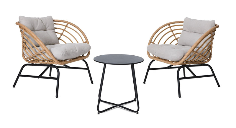 CANVAS Leslieville Outdoor Patio Chat Set with Tufted Cushions, Brown, 3-pc M7847