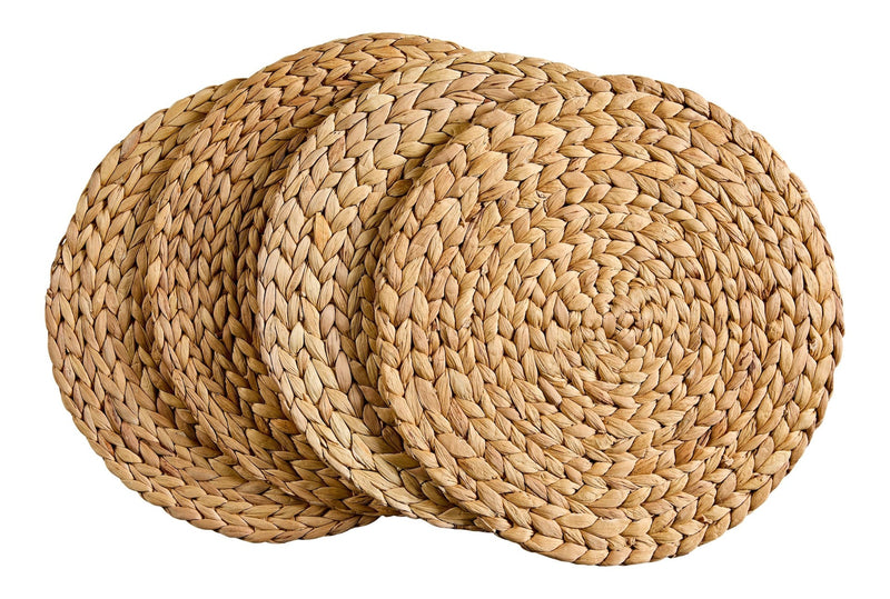 CANVAS Natural Round Paper Placemat/Charger, Beige, 4-pk M6321