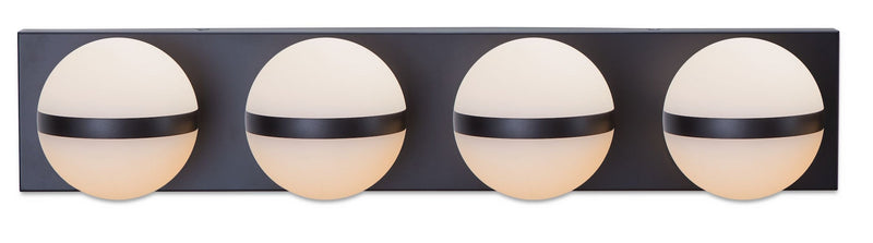 Canvas Orion 4-Light Vanity with Acrylic Glass, Black, 25-in K105