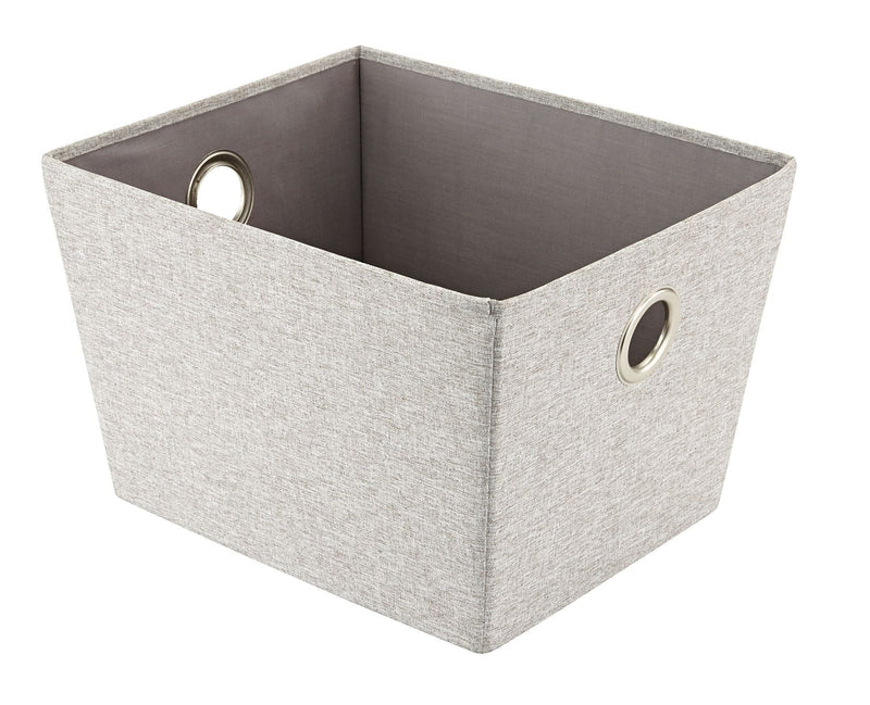 CANVAS Piper Rectangular Fabric Basket, Grey, 13.4 x 11 x 9-in X8039