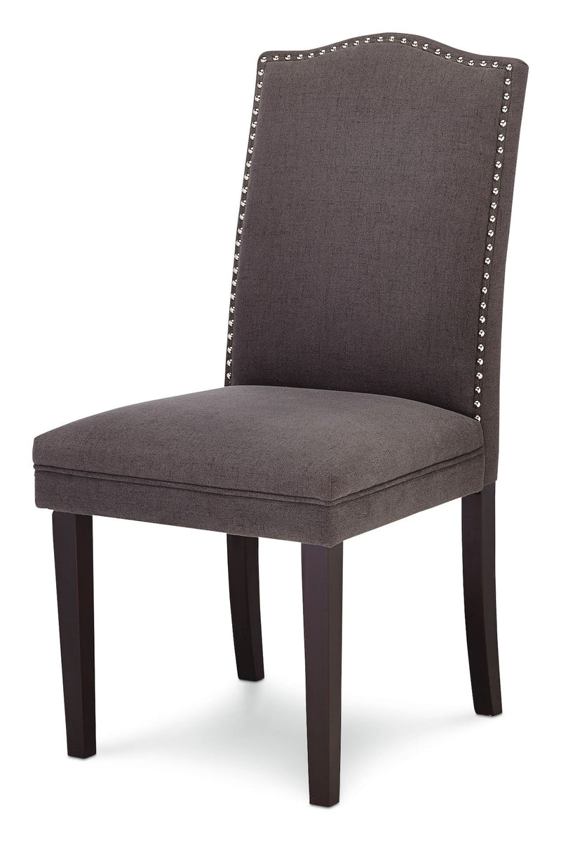 CANVAS Regent Nailhead Upholstered Dining Chairs with Solid Wood Legs (2-Piece Set), Grey J648
