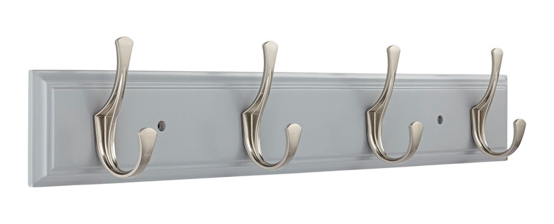 CANVAS Voisin Stainless Steel 4-Hook Rail, Flint Grey, 27-in M2858