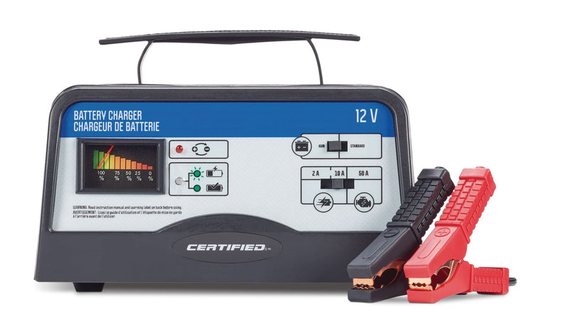 Certified Battery Charger, Fully Automatic, 10/2-Amp, 12V, with 50-Amp Engine Start Z9649