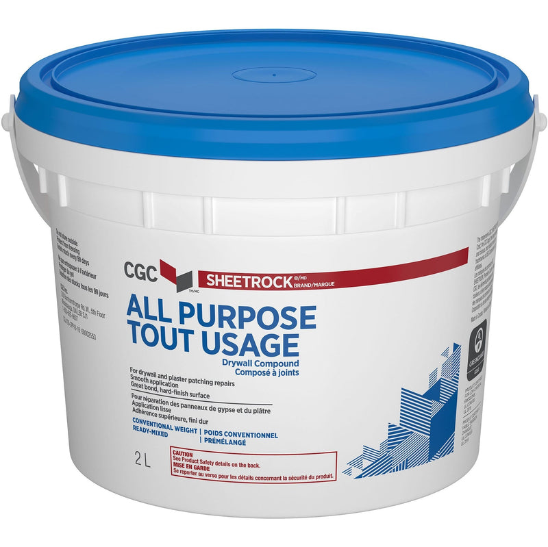 Sheetrock Ready-Mixed Drywall Wallboard Compound, 2-L Pail V9778