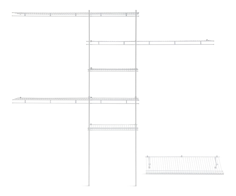 Deluxe Shelf & Rod Closet Organizer System Kit, 5-ft x 8-ft J7599