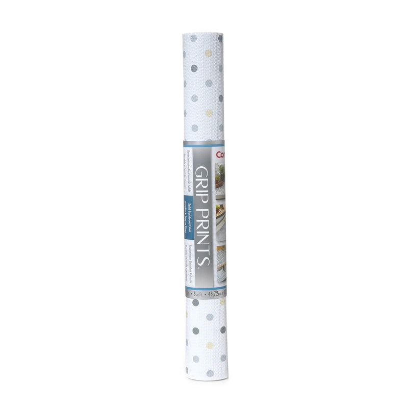 Con-Tact Grip Prints Non-Adhesive Cushioned Shelf/Drawer Liner, Polka Dot Blue, 18-in x 4-ft C7450