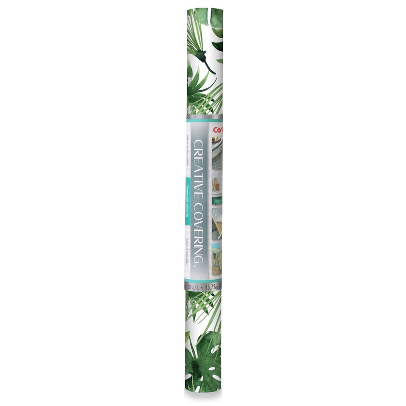 Con-Tact Removable Adhesive Shelf/Drawer Liner, Leaf Print, 18-in x 9-ft C2146