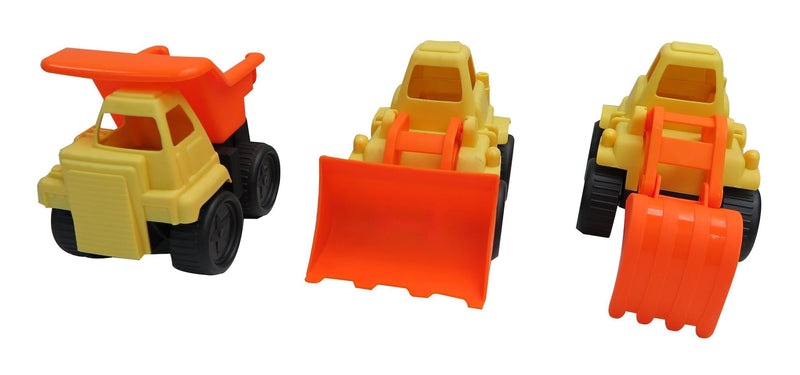 Construction Vehicles Floating Plastic Water Toy, Yellow/Orange, Assorted, Ages 2+, for Summer/Beach Activities E2784