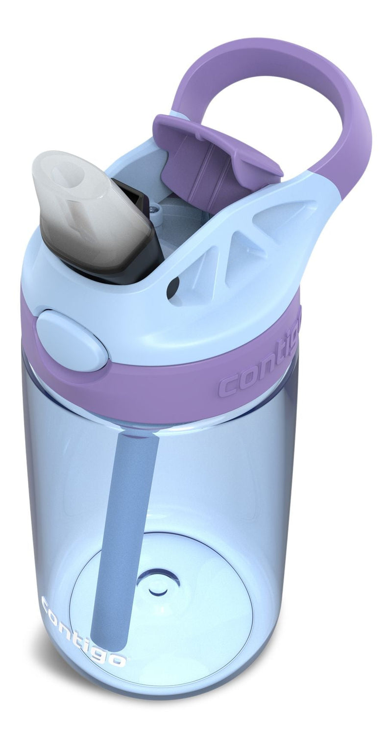 Aubrey Kids' Water Bottle, 14-oz, Periwinkle/Amethyst, with Lid & Straw E6178