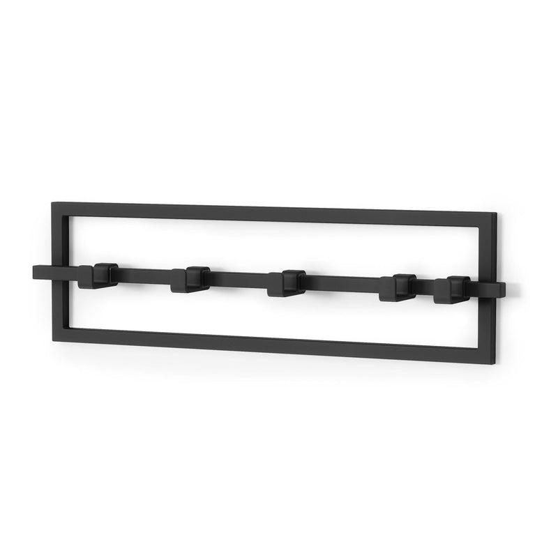 5 Hook Rack, Black O9718