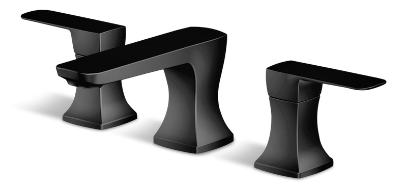 Aztek Double Handle Widespread 8-in Centreset Bathroom Sink Faucet with Pop-up Drain, Matte Black X5557