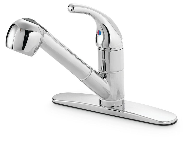 Plymouth Single Handle Pull Out Kitchen Faucet, Chrome S1343