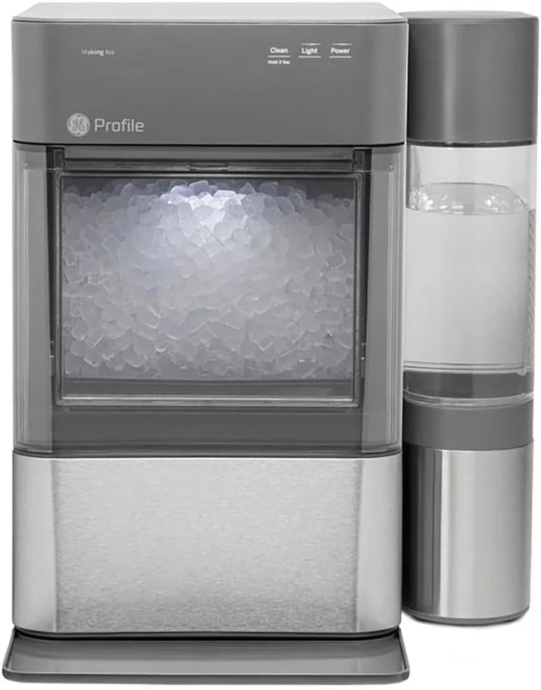 GE Profile Opal 2.0 XL with 1 Gallon Tank, Chewable Crunchable Countertop Nugget Ice Maker, Scoop included, 38 lbs in 24 hours, Pellet Ice Machine with WiFi & Smart Connected, Stainless Steel D3764