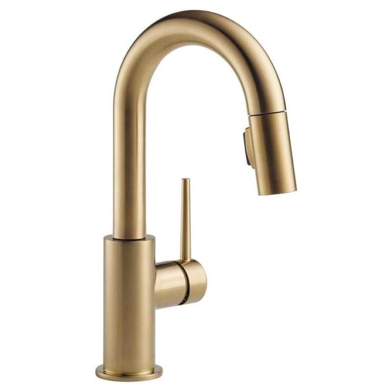 Trinsic 1-Handle Pull-Down Bar/Prep Faucet, Champagne Bronze T6897