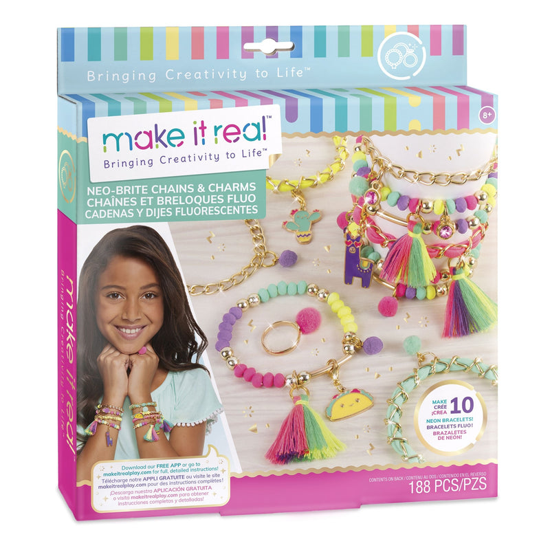 DIY Customizable Friendship Bracelete & Charms, Multi-Coloured, 188-pk, for Arts & Crafts/Birthday Favour I9406