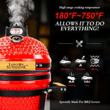 13-inch ceramic Kamodo charcoal barbecue grill - red