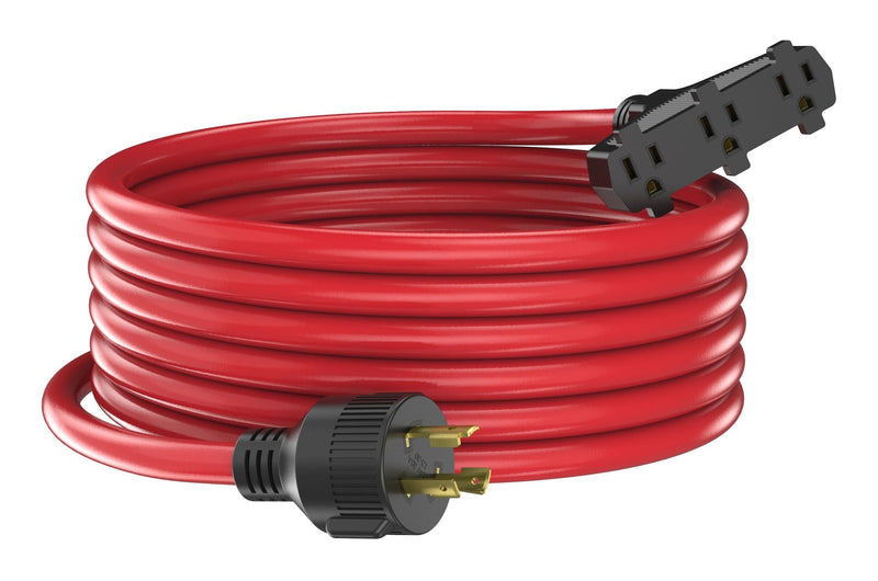 30A 25-ft Triple-Outlet Extension Cord, Red N1062