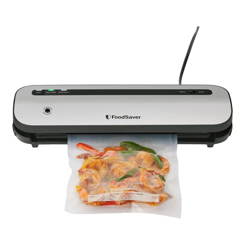 VS1230 Space Saving Vacuum Sealer with Bags & Roll, Stainless Steel D443
