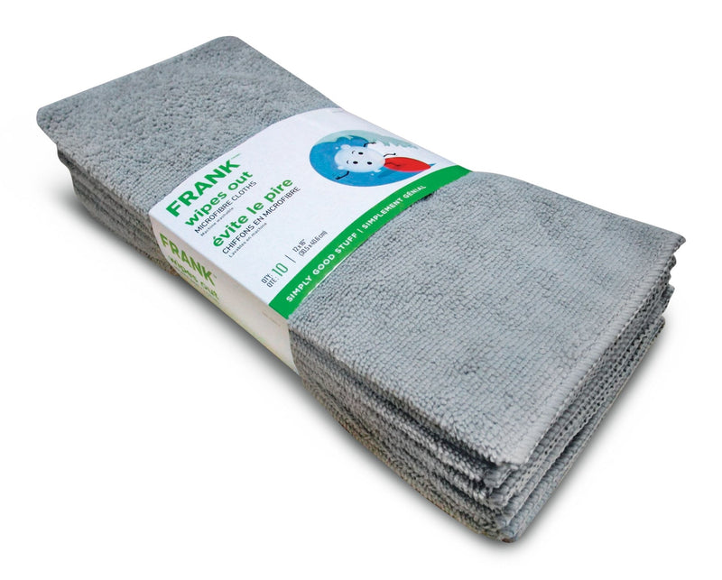 All-Purpose Machine Washable Microfibre Cloths, Grey, 10-pk Y3573