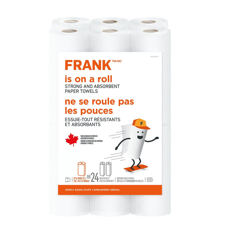 Double Roll Paper Towel, 2-ply, 12-pk, Ultra Absorbent L5023