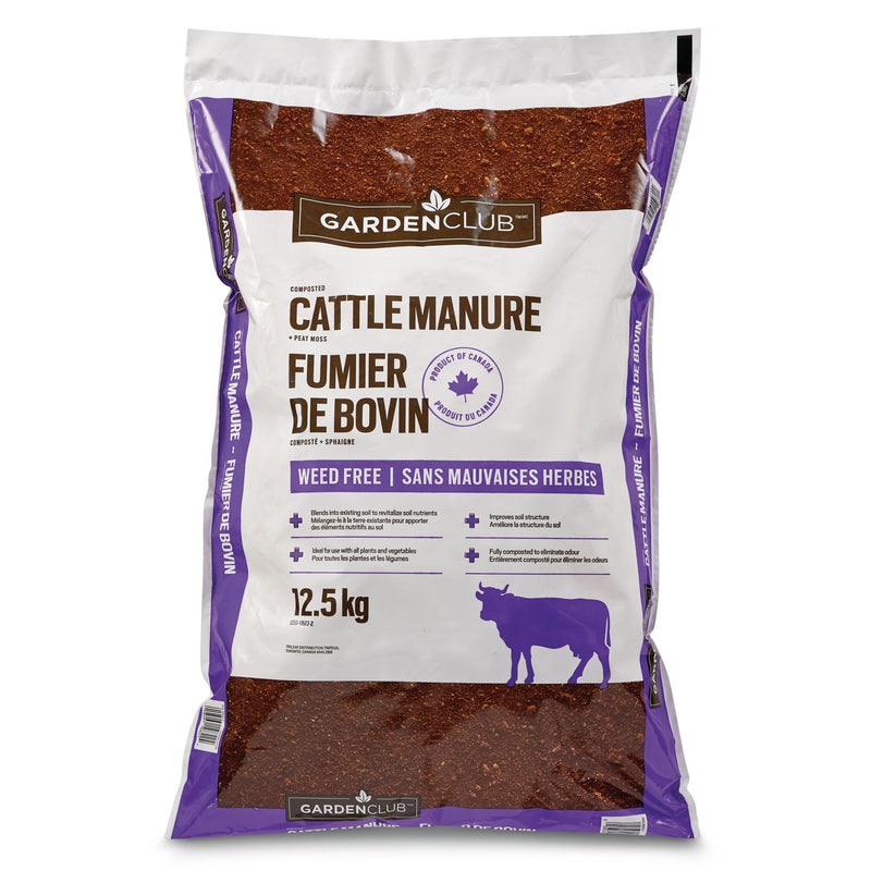 Composted Cattle Manure/Fertilizer, Weed Free,12.5-kg B6844