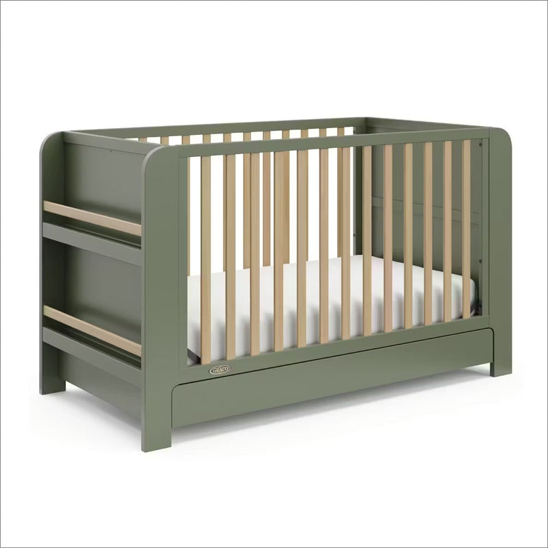 Read-with-Me 4-in-1 Crib with Drawer - Olive/Driftwood Z4593