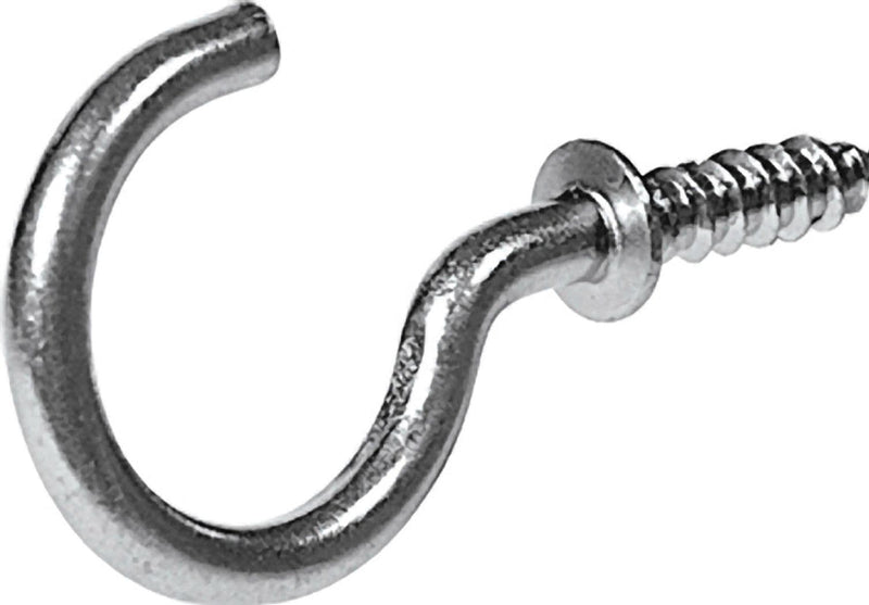 Steel Vinyl Mug Cup Hooks, Screw-In, Nickel-Plated, 7/8-in, 8-pk L6609
