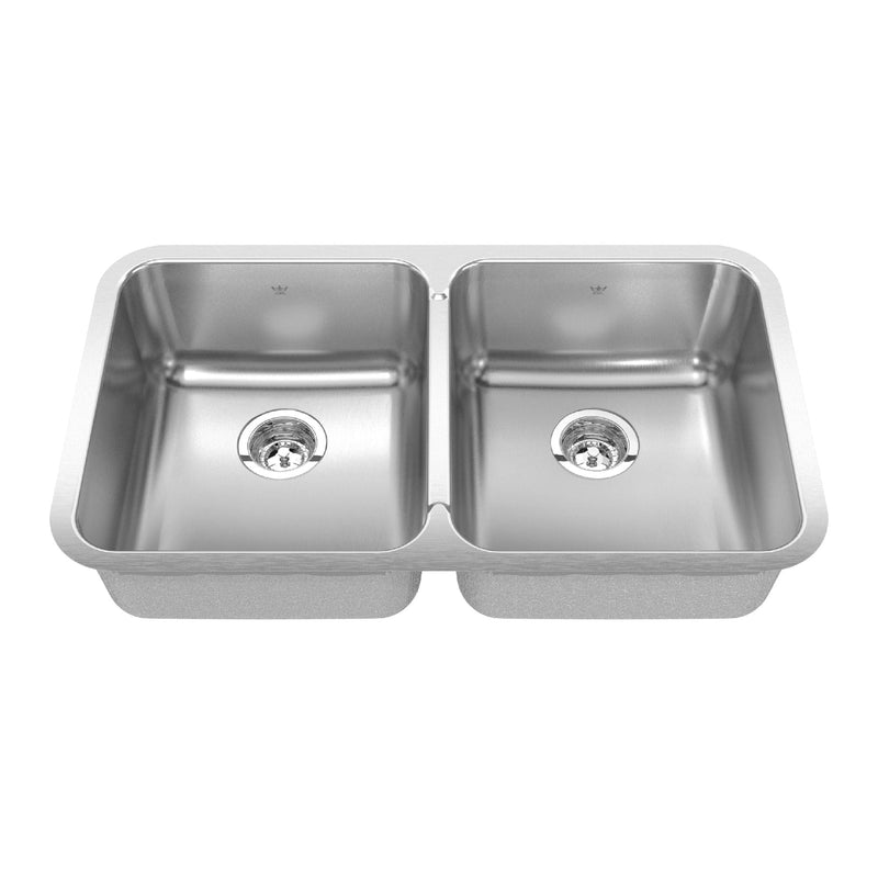 Undermount Double Bowl Kitchen Sink, 30.88-in x 17.75-in x 8-in, Stainless Steel C7122