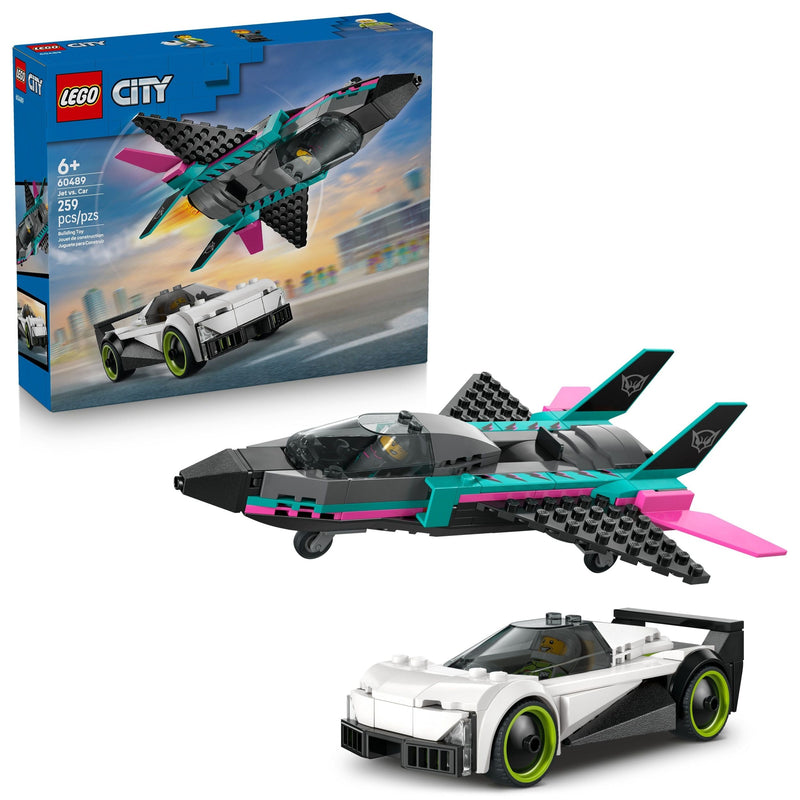 City Jet Vs. Car Building Set - 60480, 259-pcs, Ages 6+ O3451
