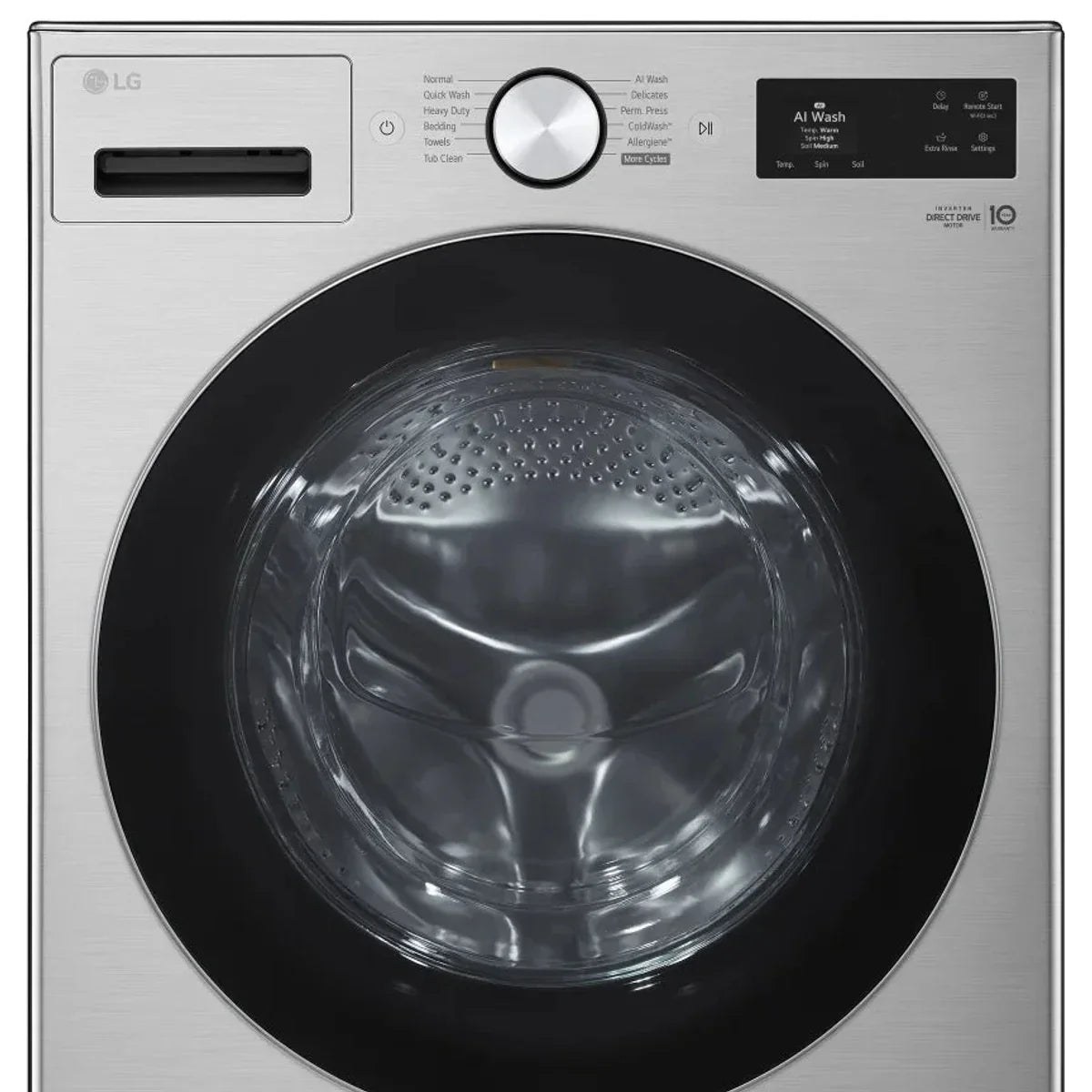 LG 27 in. 5.8 cu ft. Graphite Steel Front Load Washer with AI DD and TurboWash