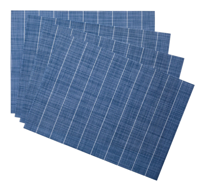Blue Striped Woven Textilene Placemats, 13-in x 18-in, 4-pk R2813