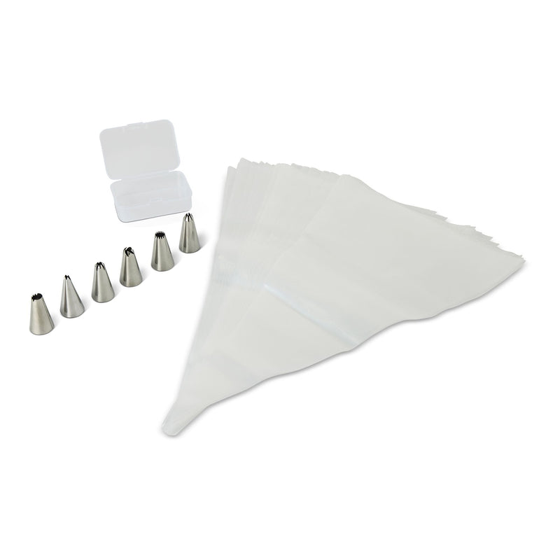 Disposable Piping Bags with 6 Tips, 30-pc W8773