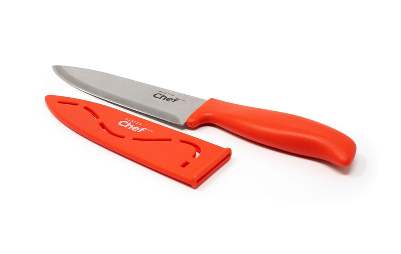 Stainless Steel Knife with Sheath, 6-in, Assorted Colours R1022