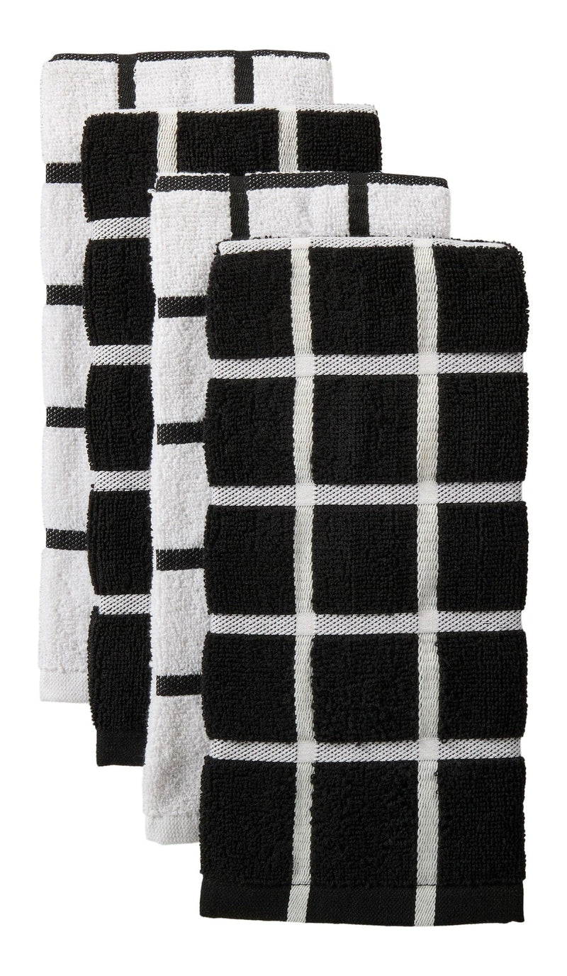 Terry Kitchen Towels, Reusable, Various Colours, 16-in x 26-in, 4-pk D335