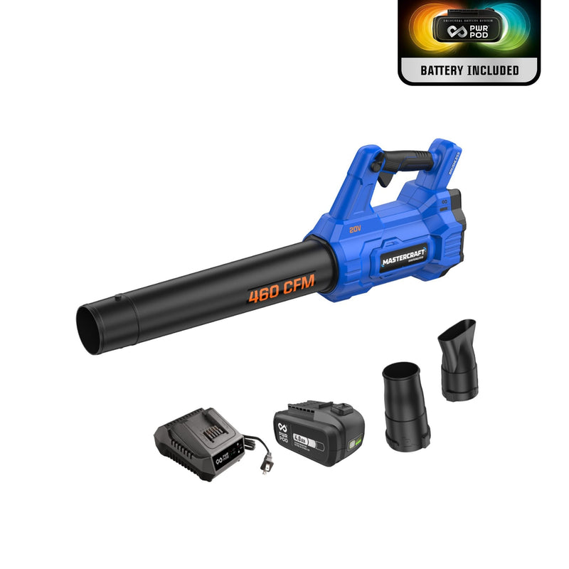 20V Cordless 460 CFM Brushless Leaf Blower Kit with 4 Ah Battery and Charger C6668