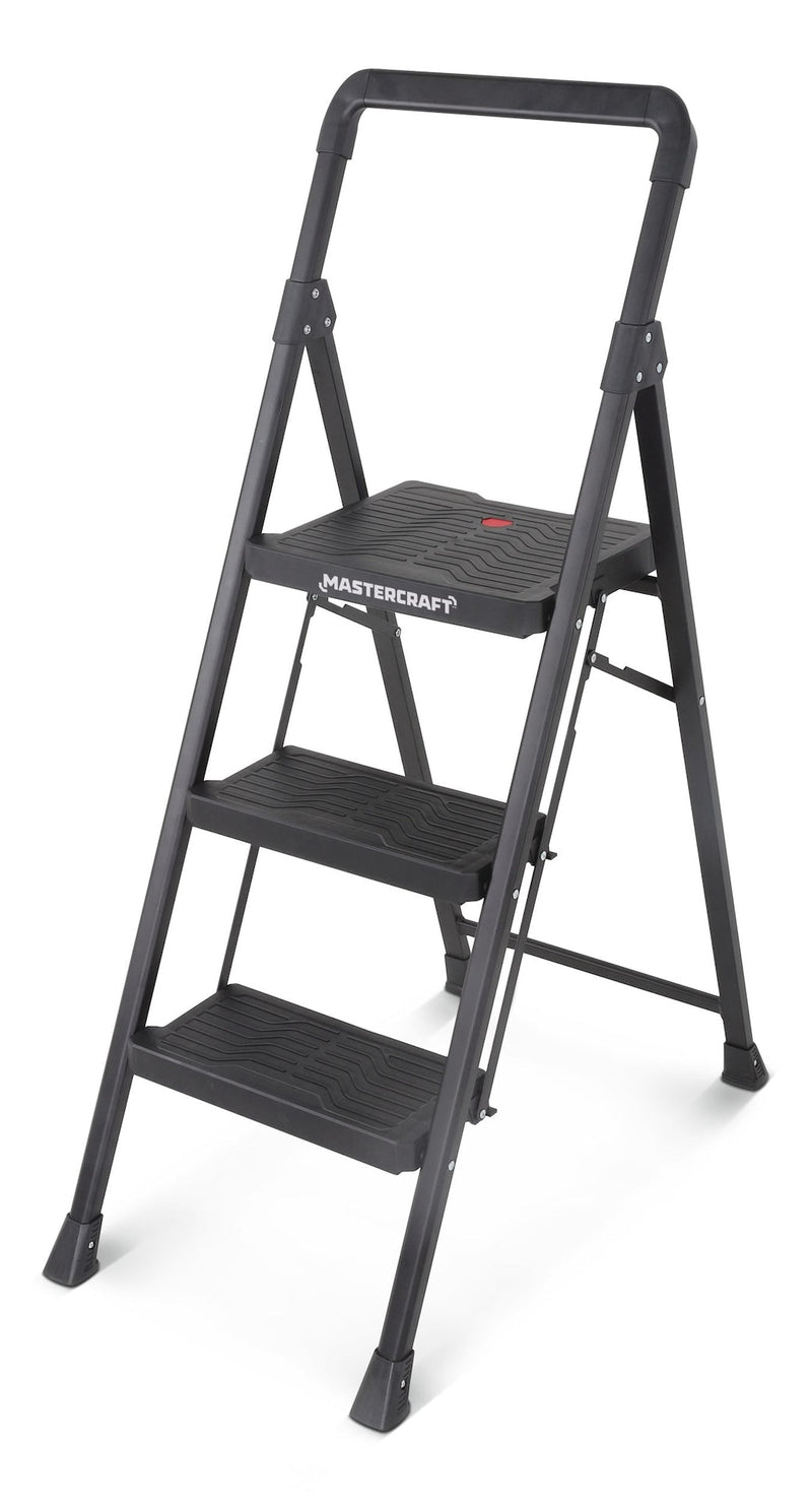 3-Step Metal/Plastic Folding Step Stool, 250-lb, 3.9 ft K8654