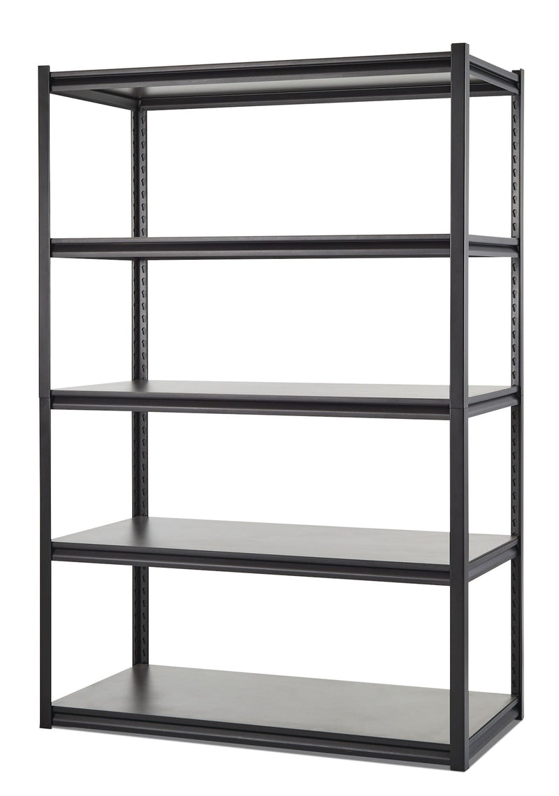 Adjustable 5-Shelf Steel Metal & Wood Storage Rack/Shelving Unit, 48 x 24 x 72-in C385