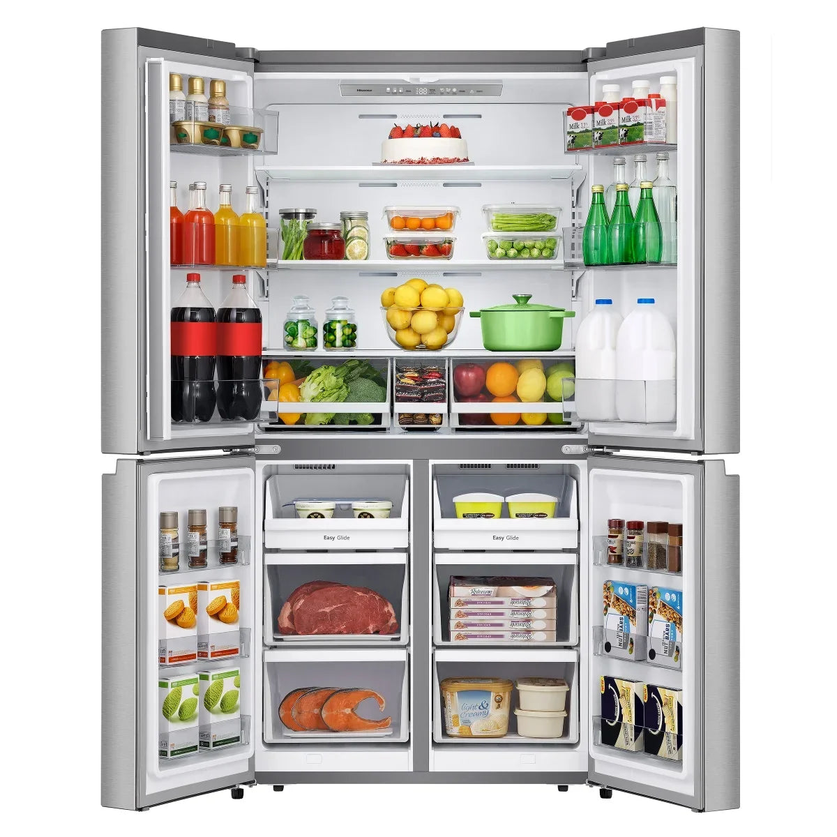 33 in. 22.8 cu ft. Stainless Steel Counter Depth Bottom Mount Refrigerator with Auto Ice Maker in Freezer